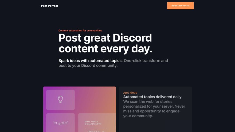 Post Perfect website screenshot