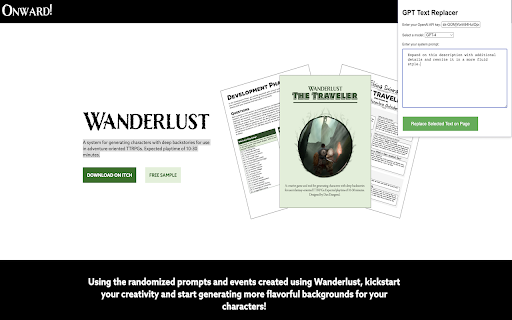 Gpt Text Replacer website screenshot
