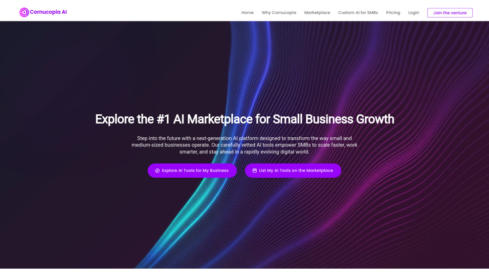 Cornucopia Ai The Ai App Store website screenshot