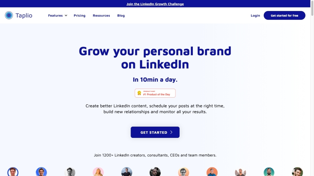 Taplio website screenshot