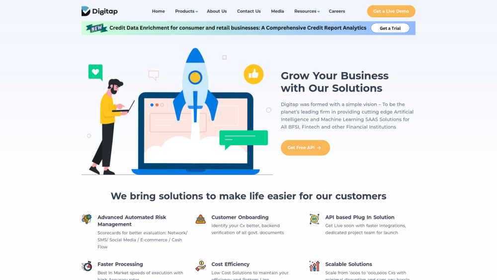 Credit Report Analytics Api website screenshot