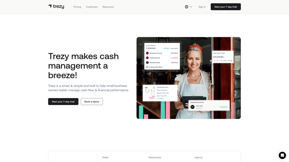 Trezy website screenshot
