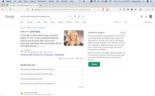 Truthgpt For Google website screenshot