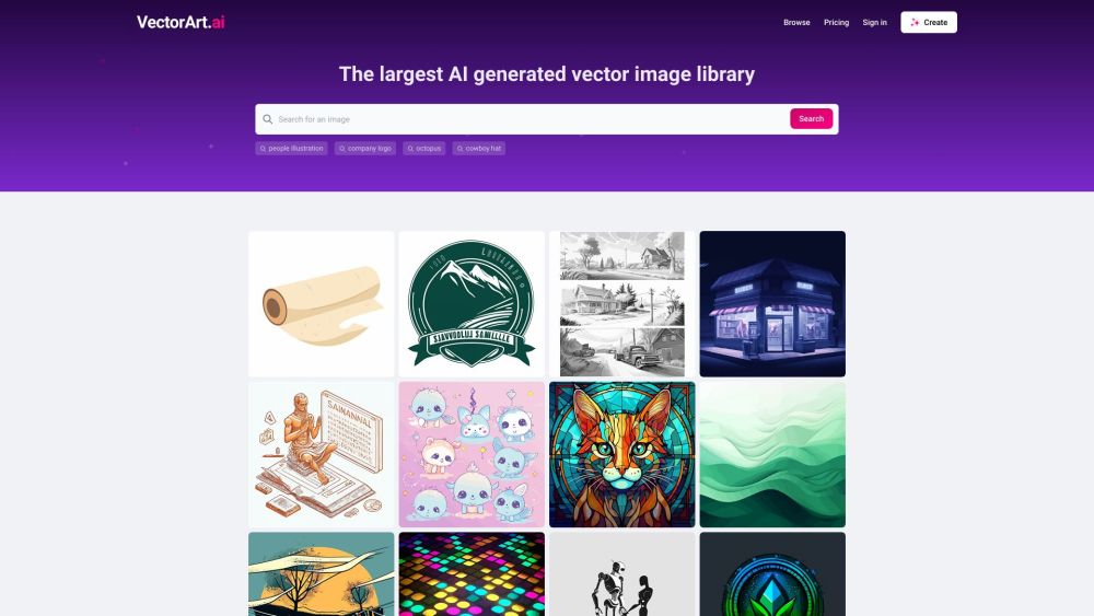 Vectorart Ai website screenshot