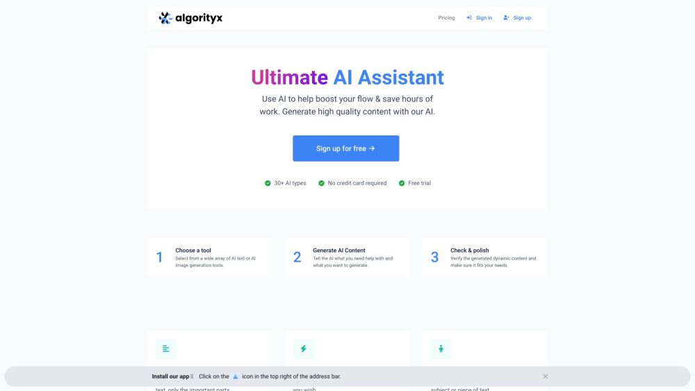 A website screenshot