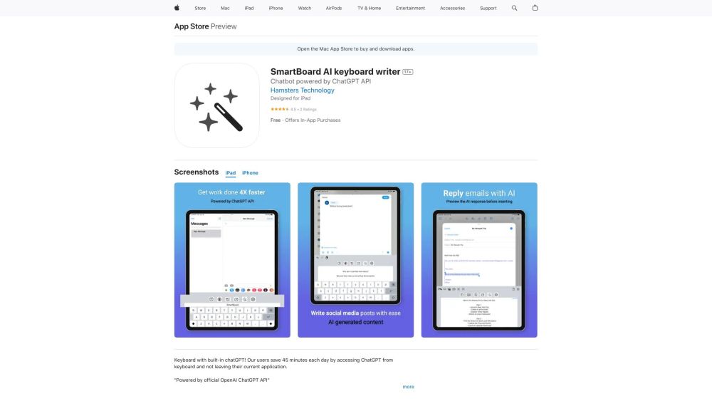 Smartboard Ai Keyboard website screenshot