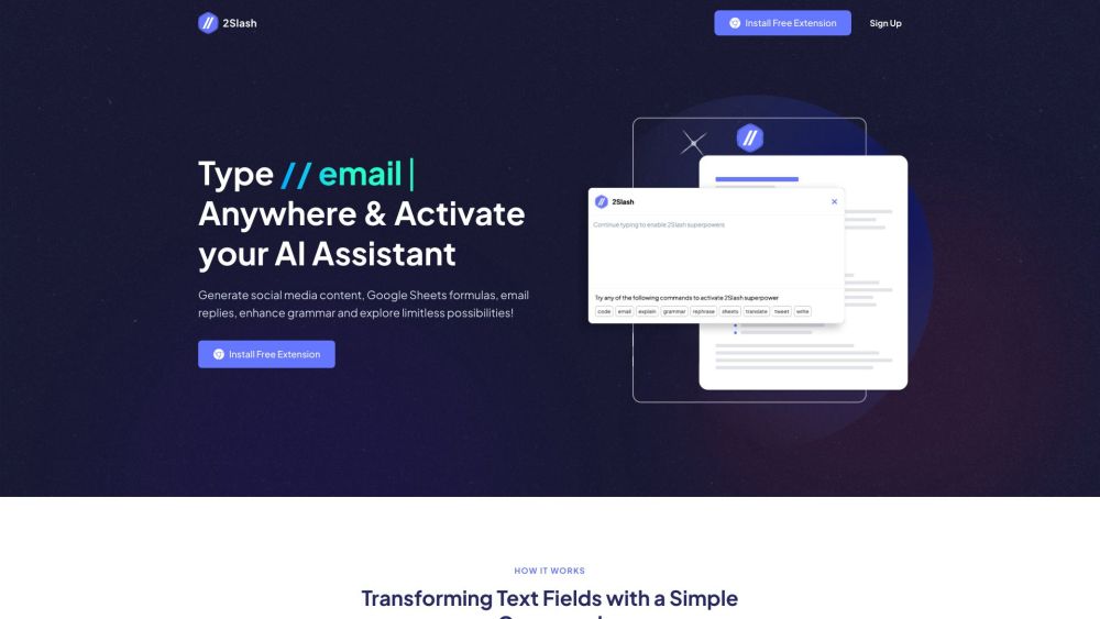 2Slash website screenshot