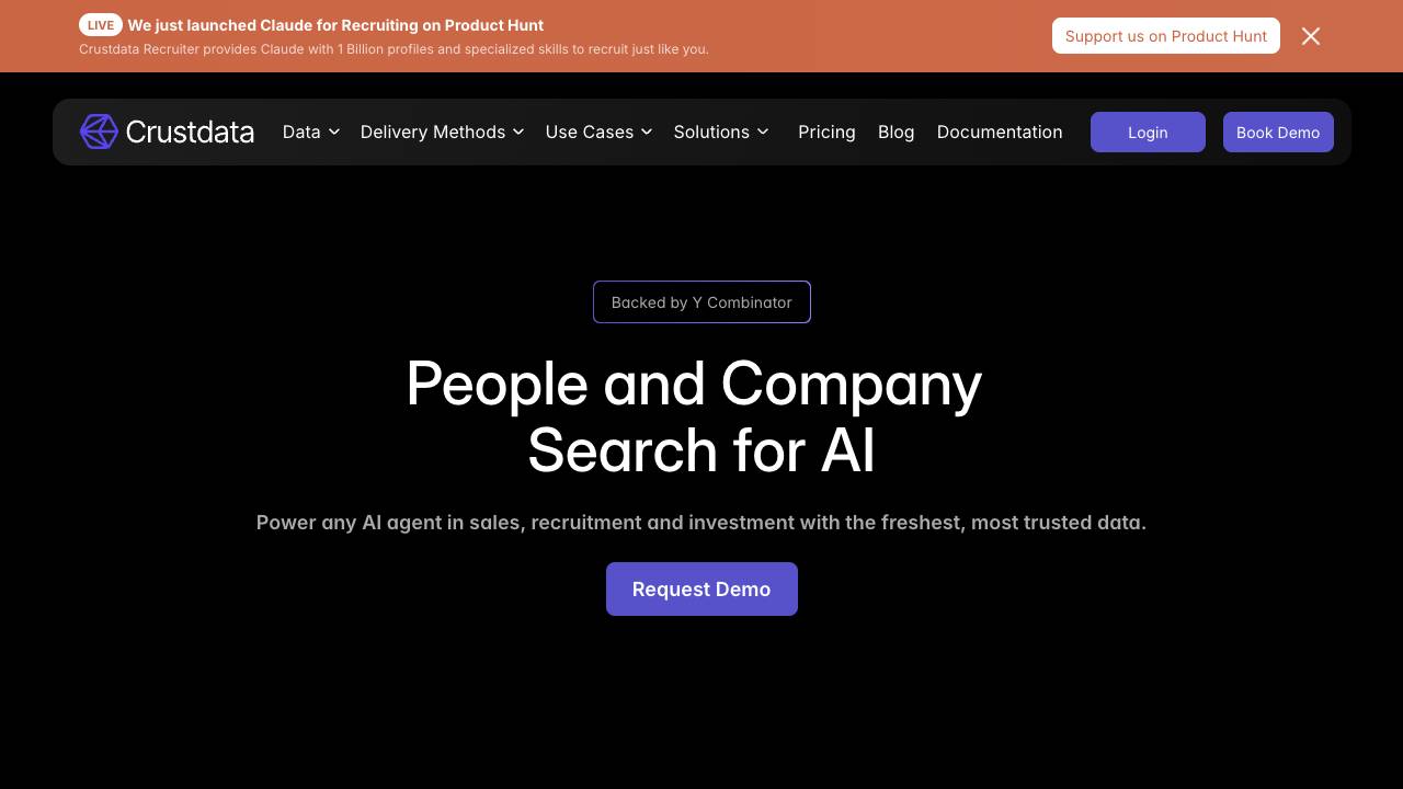 Crustdata website screenshot