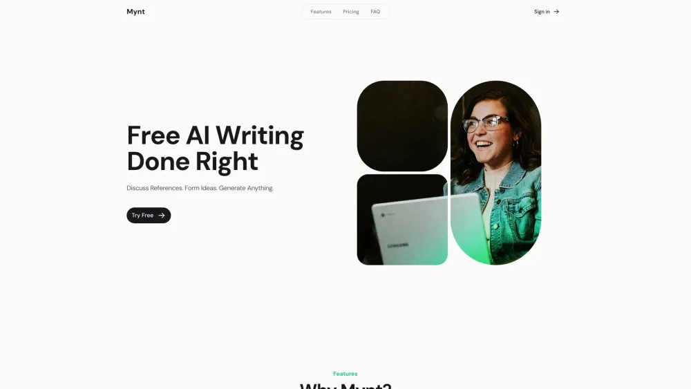 Mynt website screenshot