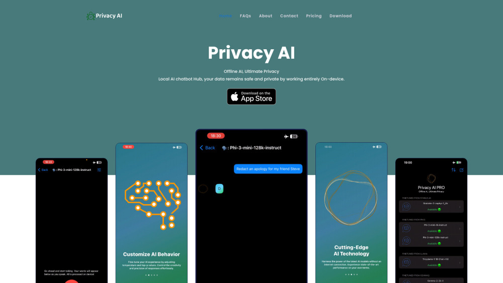 Privacy Ai website screenshot