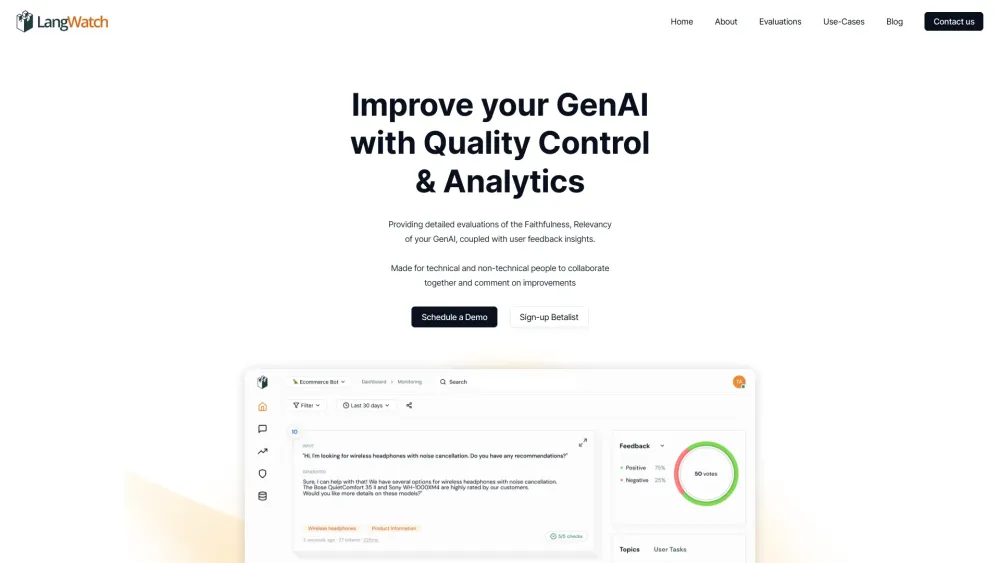 Langwatch website screenshot