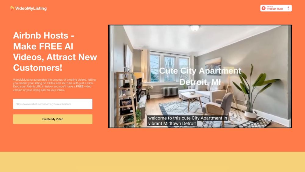 Videomylisting website screenshot