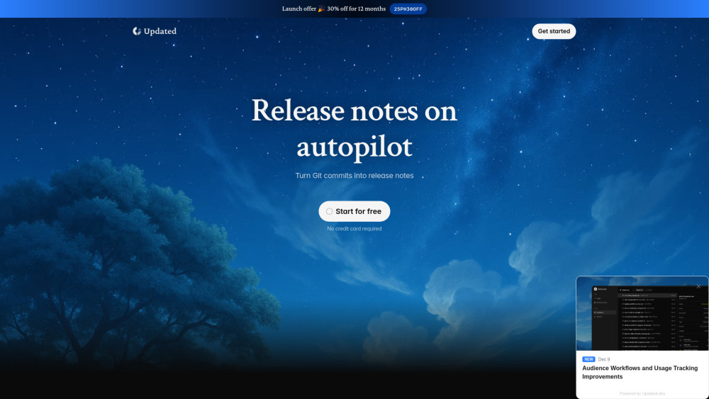 Updated Dev website screenshot