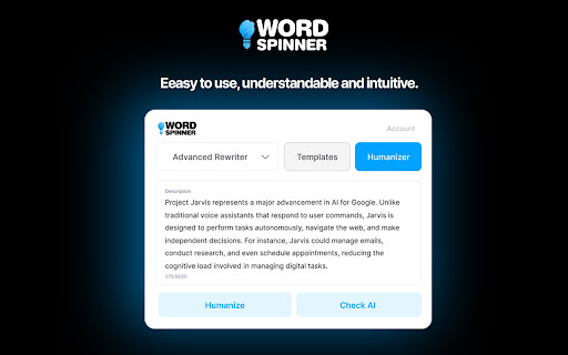 Word Spinner AI website screenshot