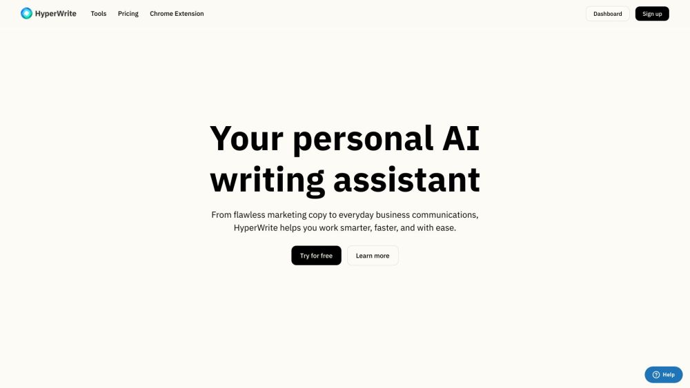 Hyperwrite Ai website screenshot