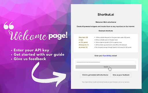 Shortkut website screenshot