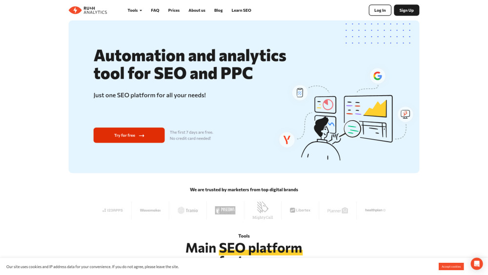 Rush Analytics website screenshot