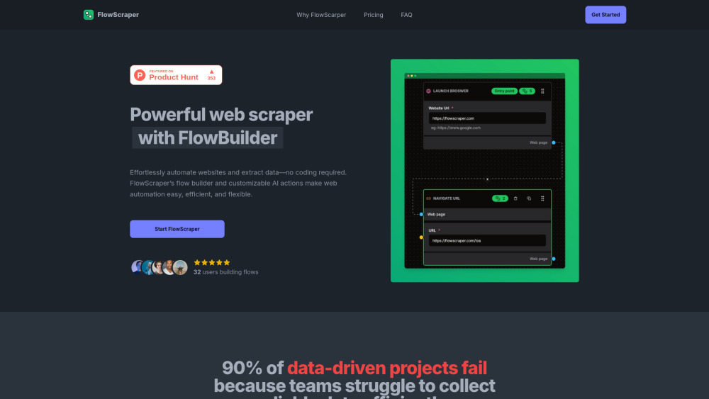 Flowscraper website screenshot