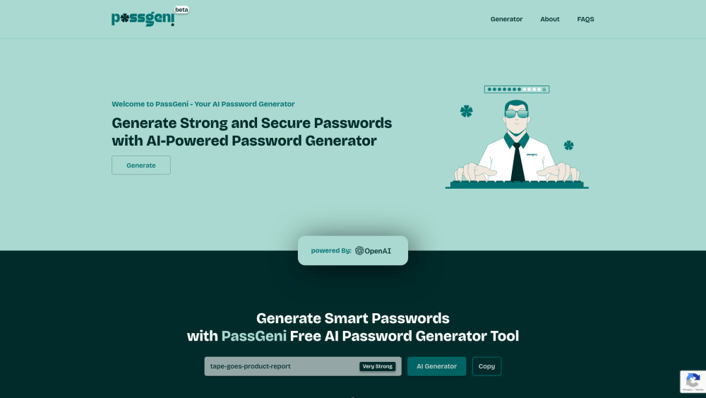 PassGeni website screenshot