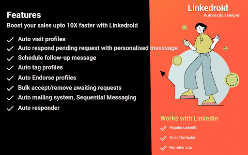 Linkedroid The Linkedin Helper website screenshot