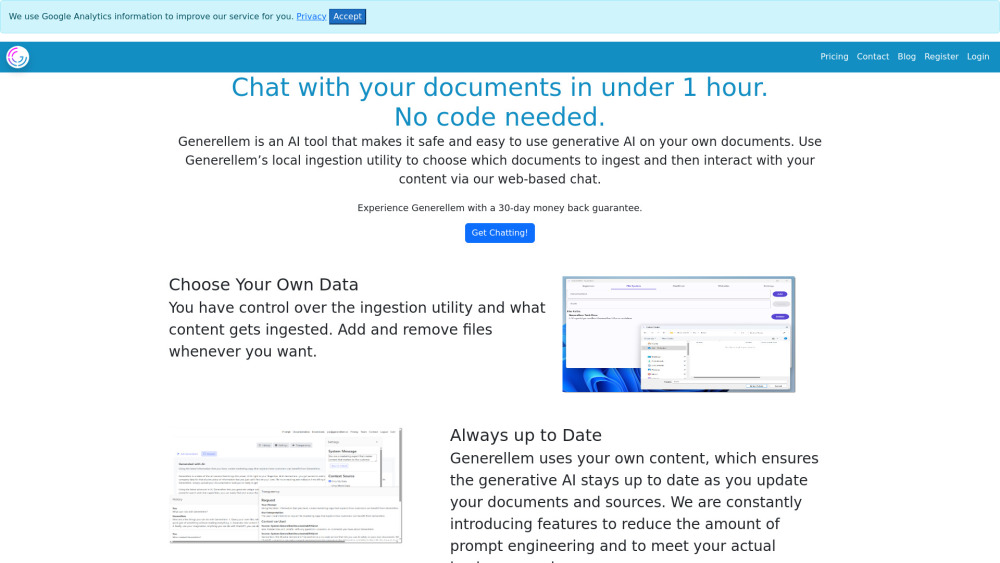 Generellem website screenshot