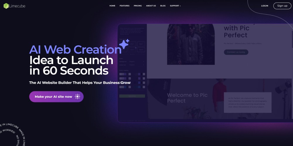 Limecube Ai Website Builder website screenshot