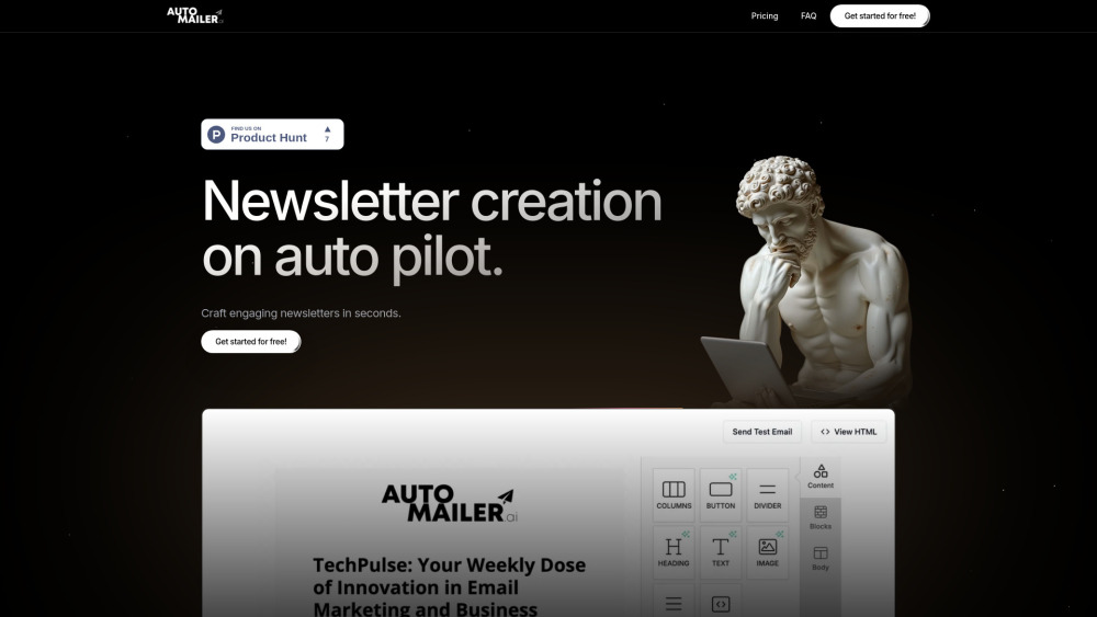 Auto Mailer website screenshot