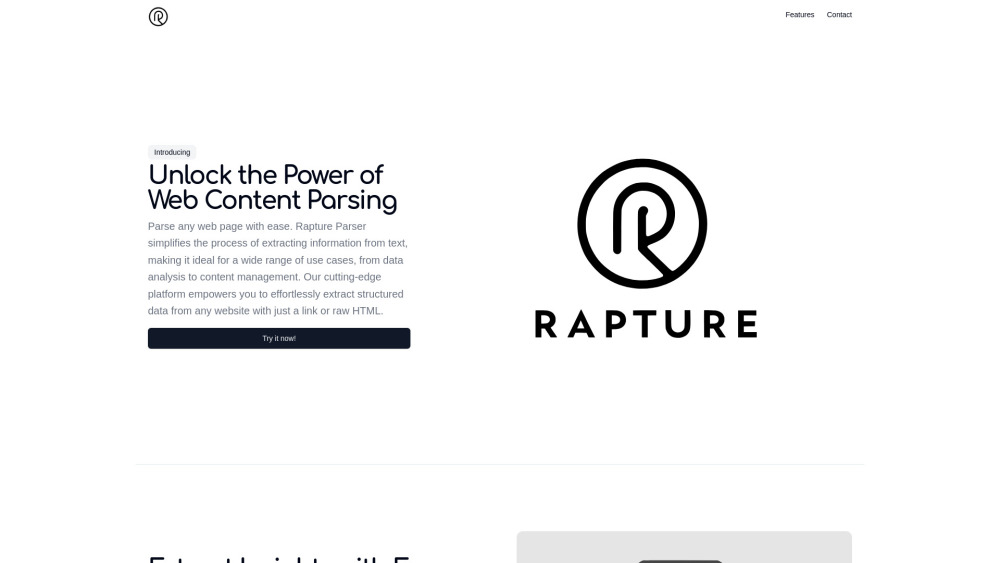 Rapture Parser website screenshot