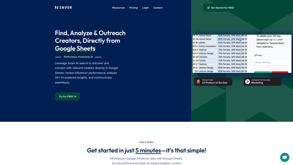 Zaver website screenshot