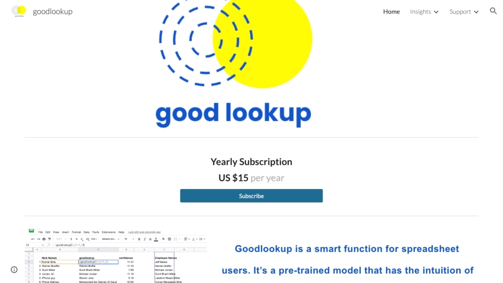 Goodlookup website screenshot