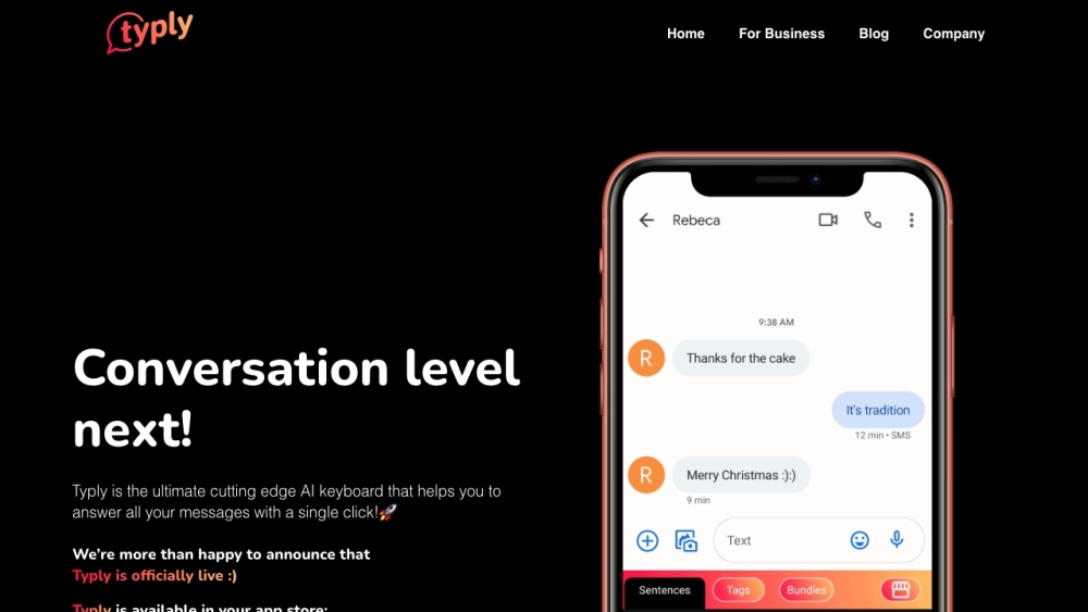 Typly website screenshot