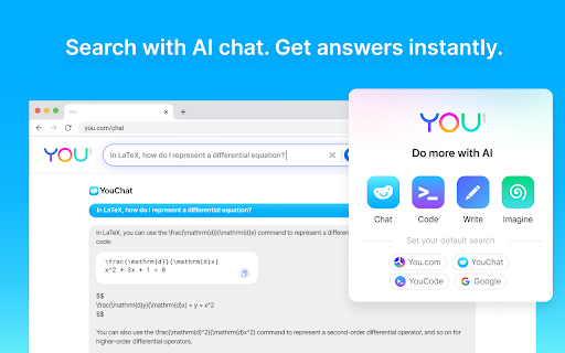You Com Search Chat And Create With Ai website screenshot