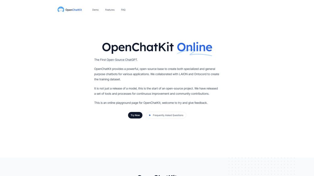 OpenChatKit website screenshot