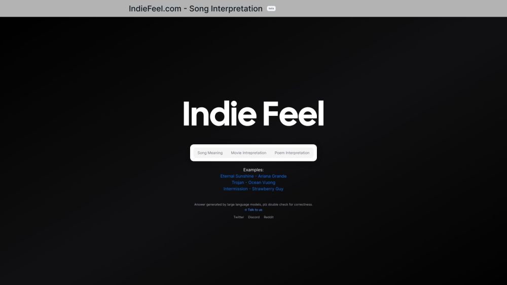 Indie Feel website screenshot