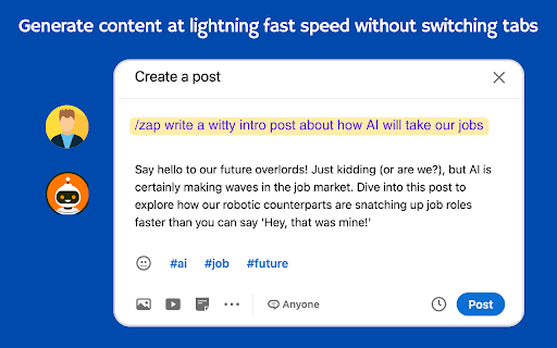 Zapdroid Extension website screenshot