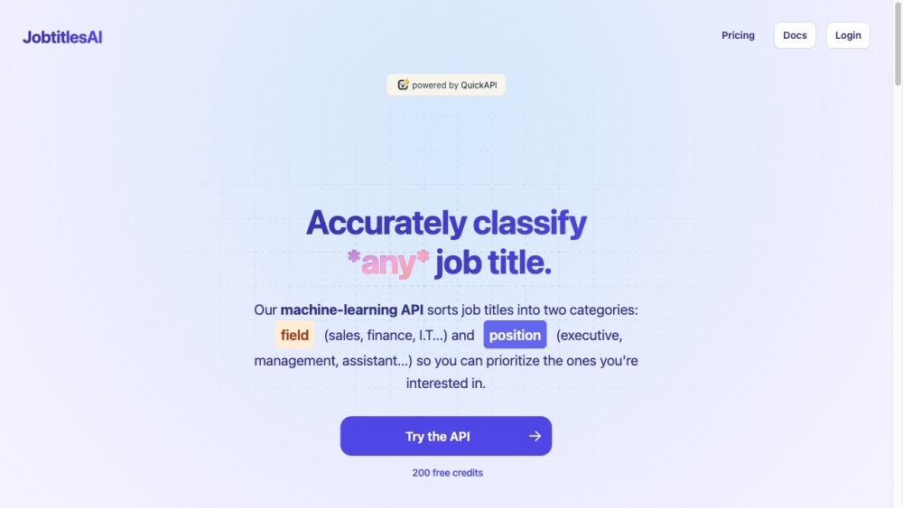 Jobtitlesai website screenshot
