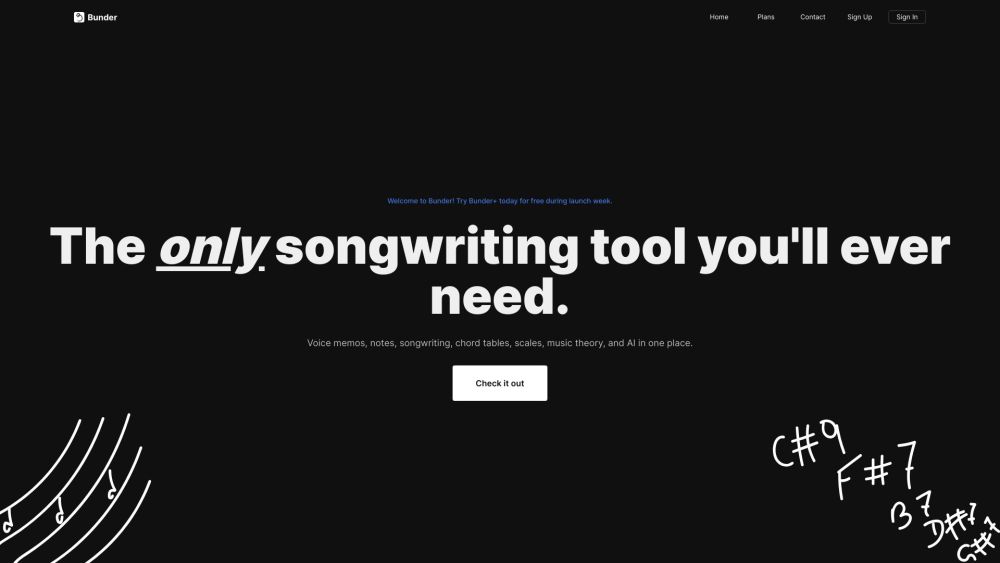 Bunder website screenshot