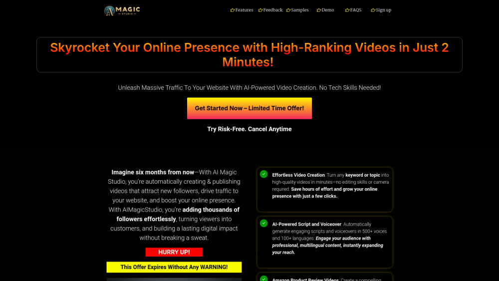 Aimagicstudio website screenshot