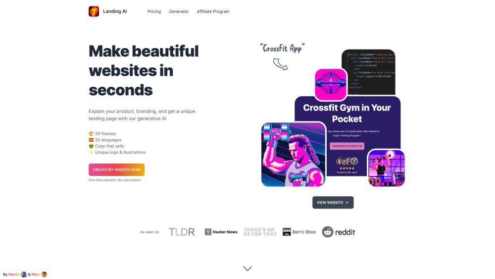 MakeLanding website screenshot