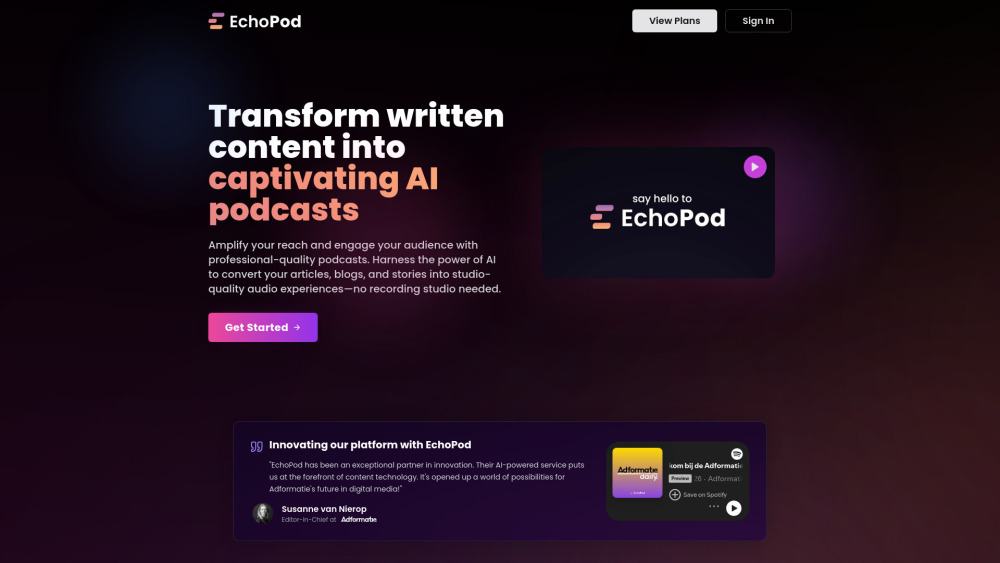 Echopod website screenshot