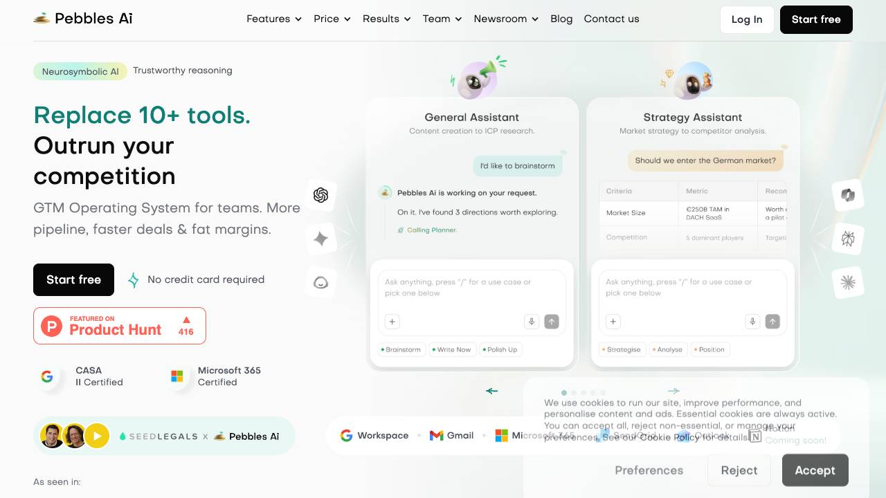 Pebbles Ai website screenshot
