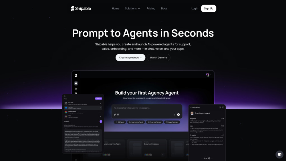 Shipable Ai website screenshot