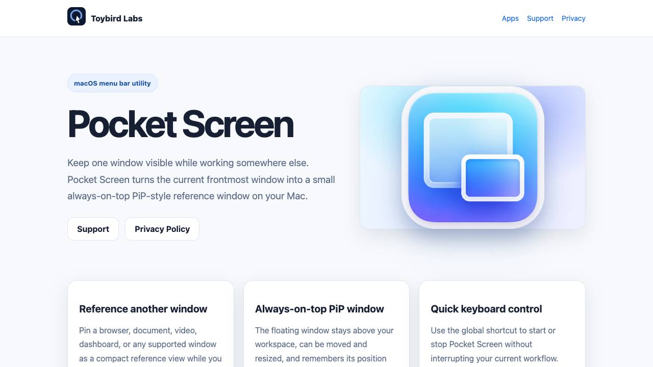 Pocket Screen website screenshot