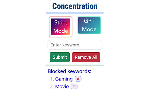 Concentration website screenshot