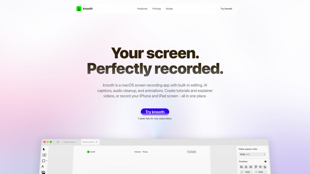 Knooth website screenshot