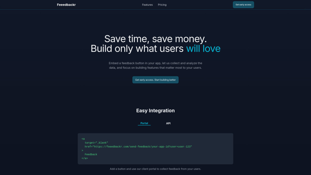 Feeedbackr website screenshot