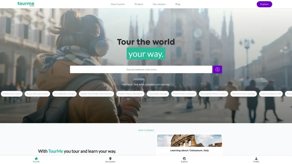 Tourme website screenshot