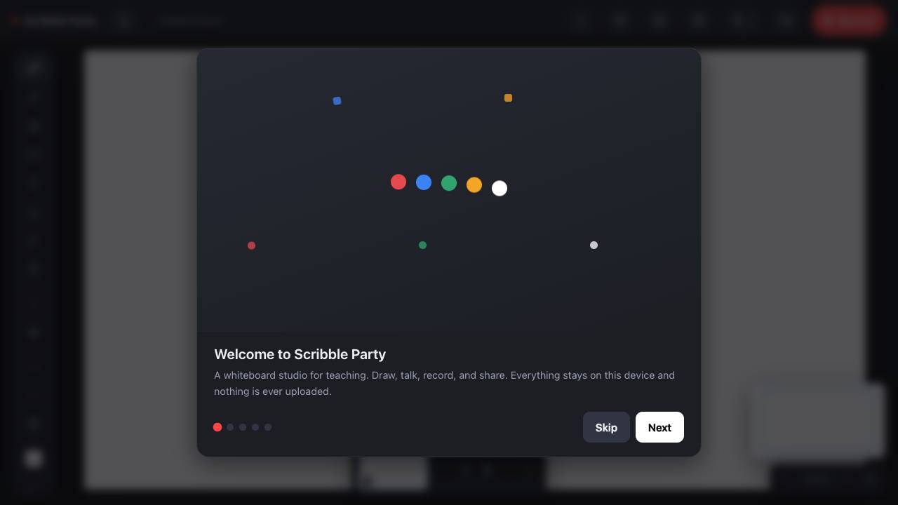 Scribble Party website screenshot