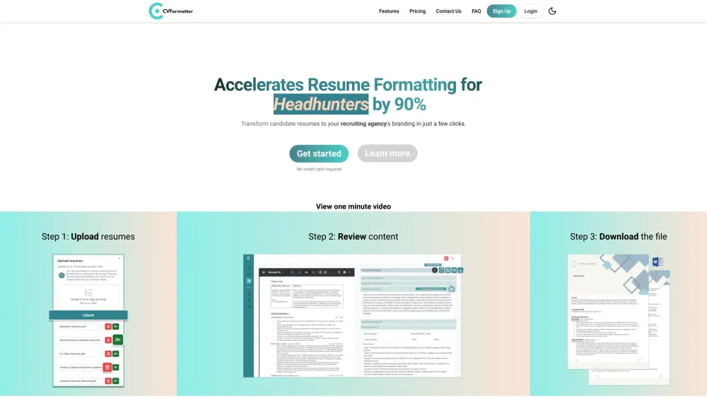 Cvformatter website screenshot