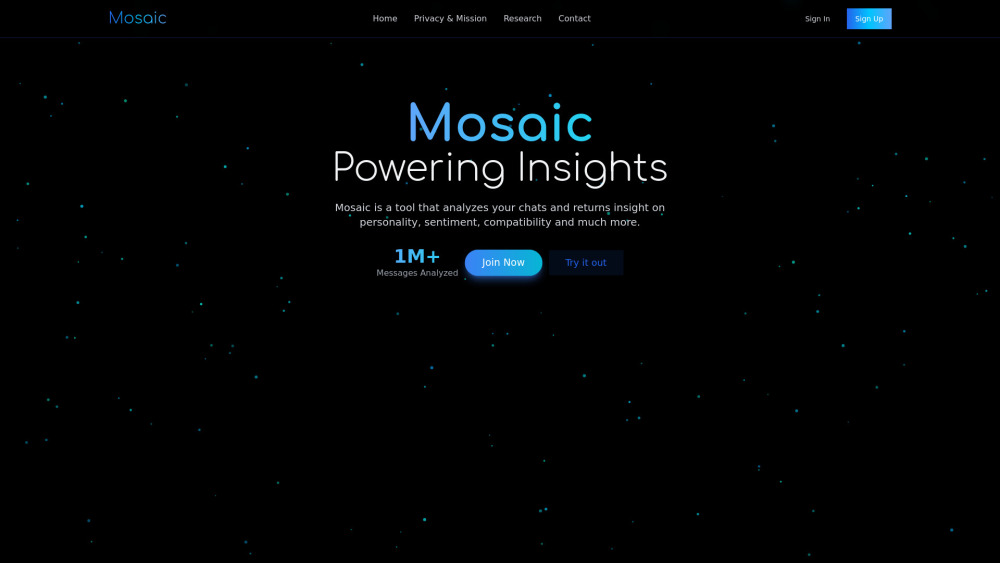 Mosaic website screenshot